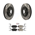 Transit Auto - Front Coated Drilled Slotted Disc Brake Rotors And Semi-Metallic Pads Kit For 2007-2015 Mini Cooper With 280mm Diameter Rotor KDA-100059