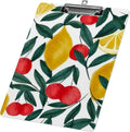 Wellsay Clipboard Nursing Tropical Exotic Lemon Cherry Acrylic Clip Board with Low Profile Metal for A4 Paper Size Clip Hangable Office Work School