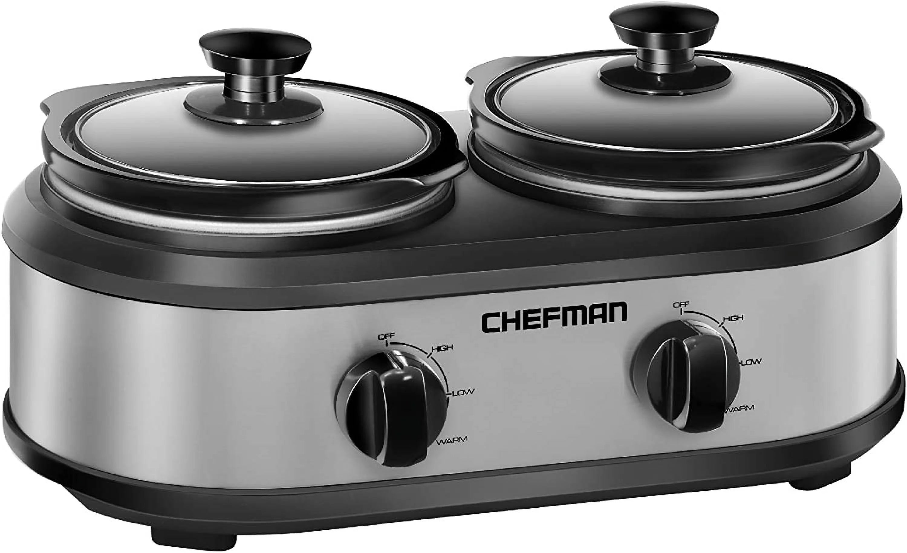 RJ15-125-D Double Slow Cooker & Buffet Server with 2 Removable 1.25 Qt. Oval Crocks, Pot Inserts Individually Heat Controlled, 2.5 Quarts,