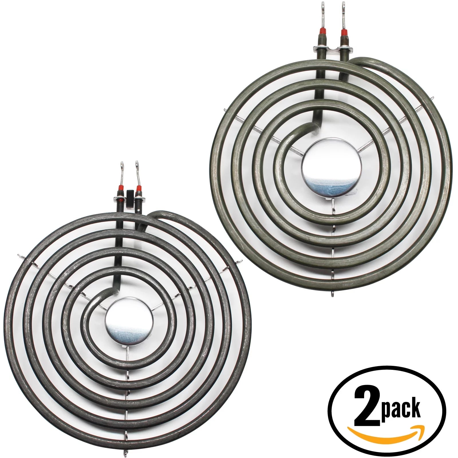2-Pack Replacement for Whirlpool RF379LXKQ0 8 inch 5 Turns & 6 inch 4 Turns Surface Burner Elements - Compatible with Whirlpool 9761345 & 660532 Heating Element for Range, Stove & Cooktop