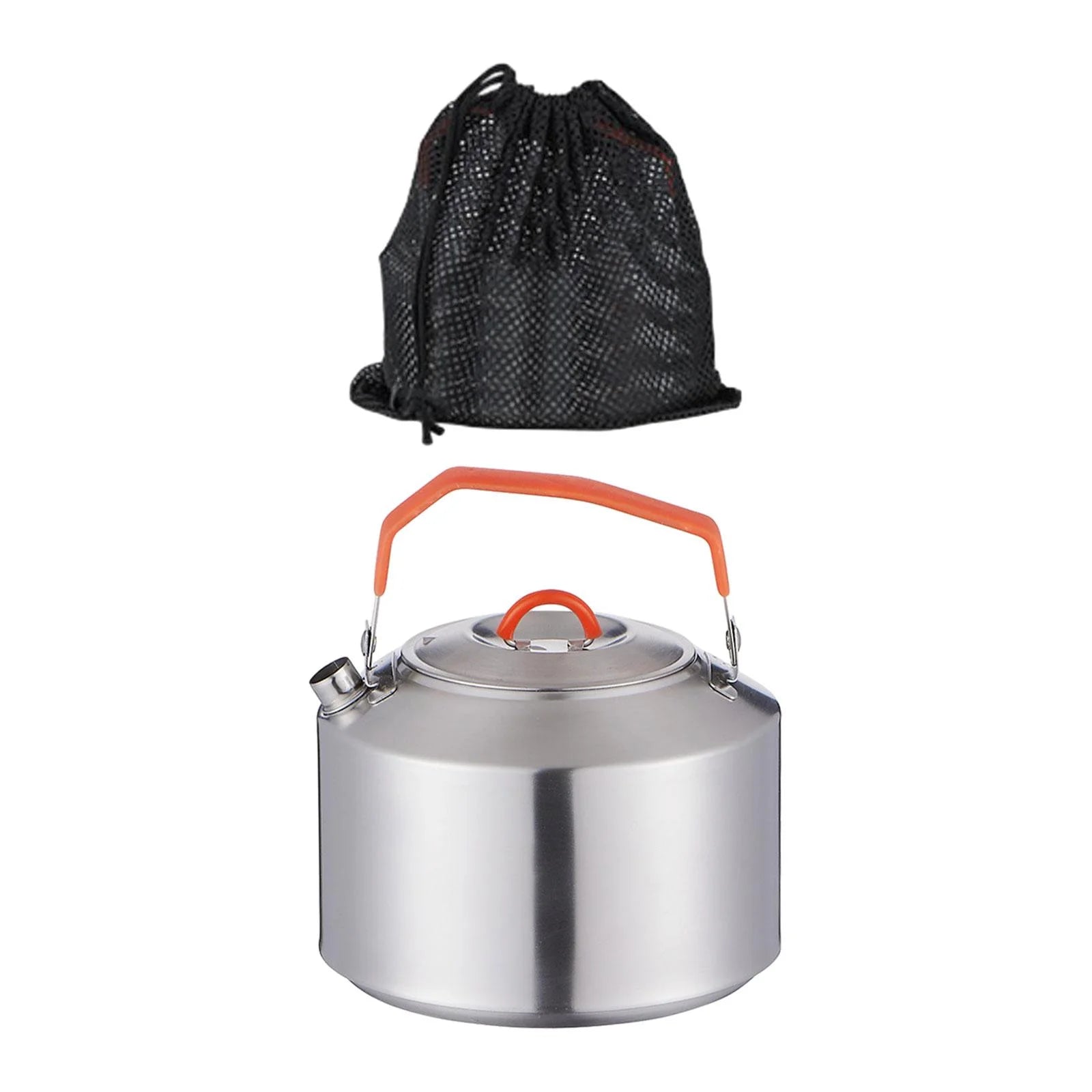 Camping Water Kettle Coffee Pot Portable Teakettle Stovetop Teapot Stainless Steel Kettle for Outdoor Travel Accessories 1.6L