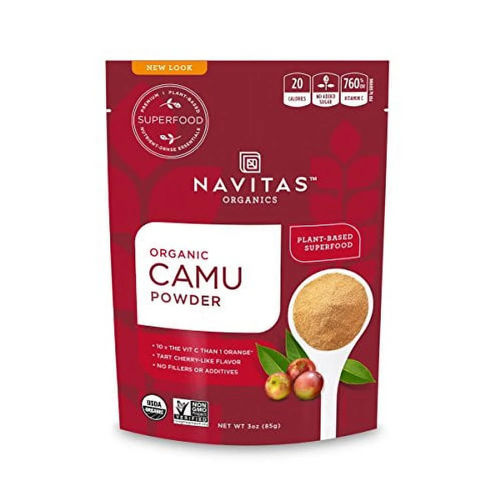 Navitas Organics Camu Camu Powder, Organic, Non-GMO, Cherry, 3 Ounce