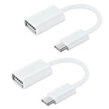OTG USB-C 3.0 Adapter (2 Pack) Compatible with Samsung Galaxy Tab S5e/Galaxy Tab S6 for multi use functions such as keyboard/thumb drives/mice/etc. (WHITE)
