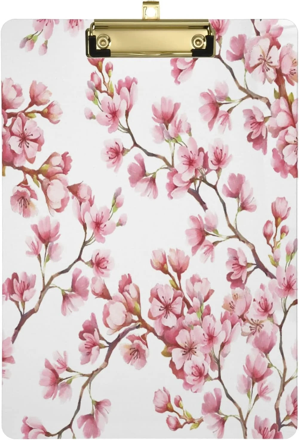 GZHJMY Spring Pink Cherry Blossom Flower Acrylic Clipboard Letter Size 9 x 12.5 Decorative Clipboard with Low Profile Silver Metal Clip for Office School Student Women Whiteboard Clipboards
