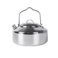 Carevas Outdoor Stainless Steel Kettle Locking Handle Camping Hung Pot Portable Coffee Pot Picnic Cooker 1L Teapot Cooking Accessory