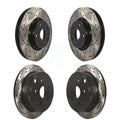 Front Rear Coated Drilled Slotted Disc Brake Rotors Kit For Subaru WRX KD-100277