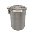 Tomfoto Camping Cup Stainless Steel Coffee Mug Portable Cooking Pot 1L with Lid Folding Handle for Camping Picnic Hiking Backpacking