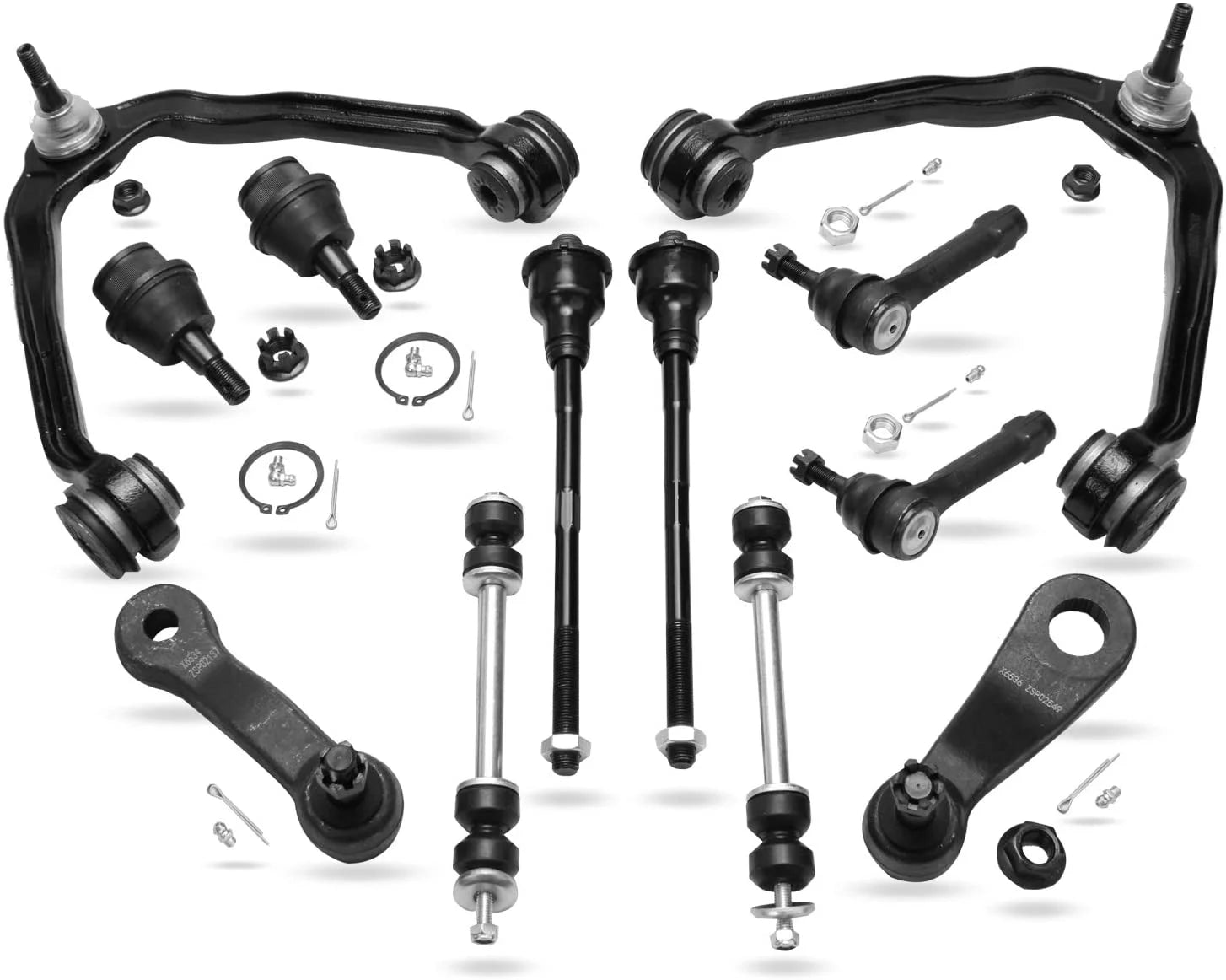 Detroit Axle -12pc Front Suspension Kit for Chevy GMC Silverado Sierra Suburban Yukon XL Avalanche 1500 Tahoe Cadillac Escalade ESV EXT Upper Control Arms Lower Ball Joints Sway Bars Replacement