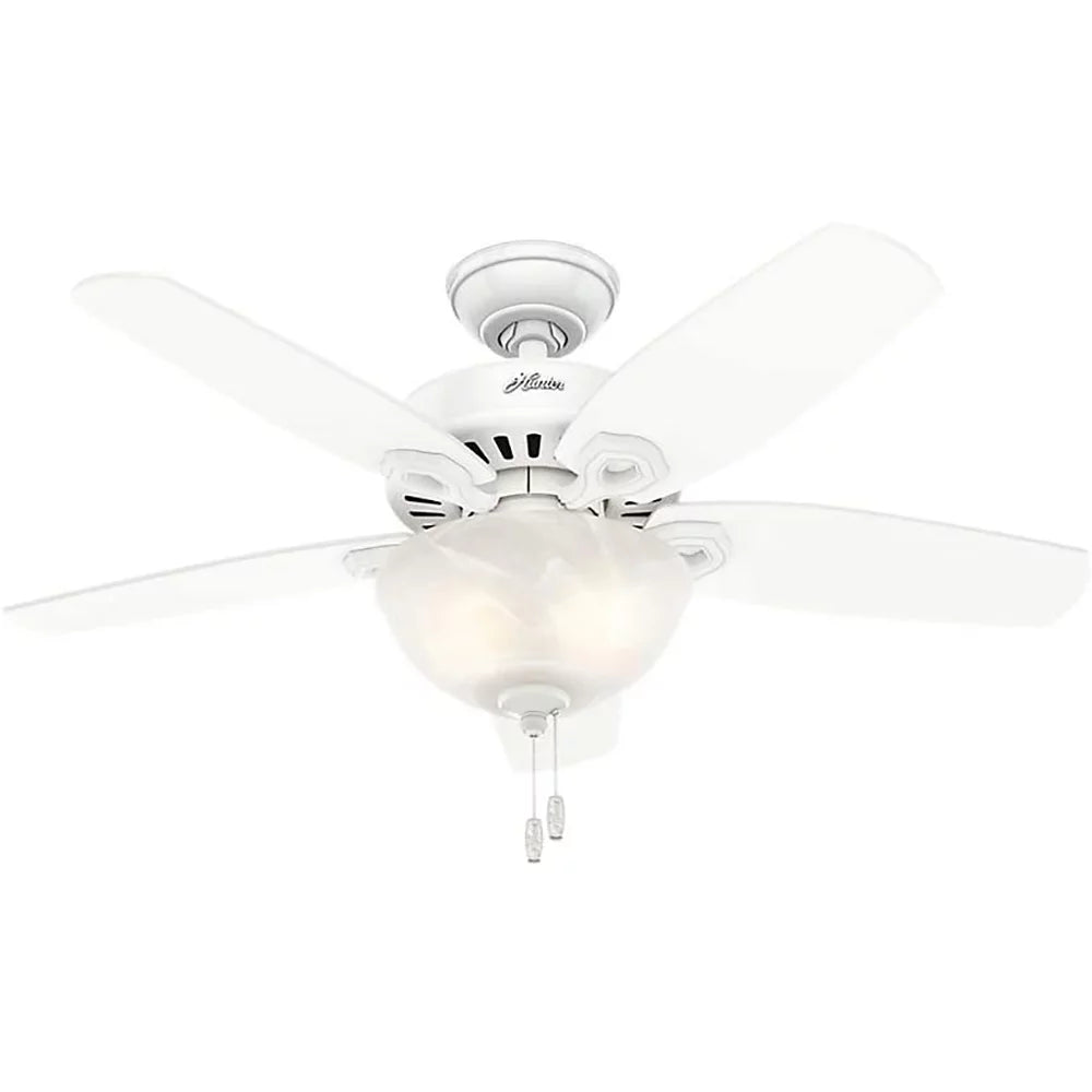 Hunter Builder 42 Indoor Home Ceiling Fan w/ LED Light and Pull Chain, White