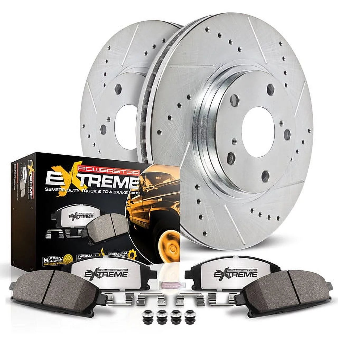 Power Stop Front and Rear Z36 Truck and Tow Brake Pad and Rotor Kit K138-36