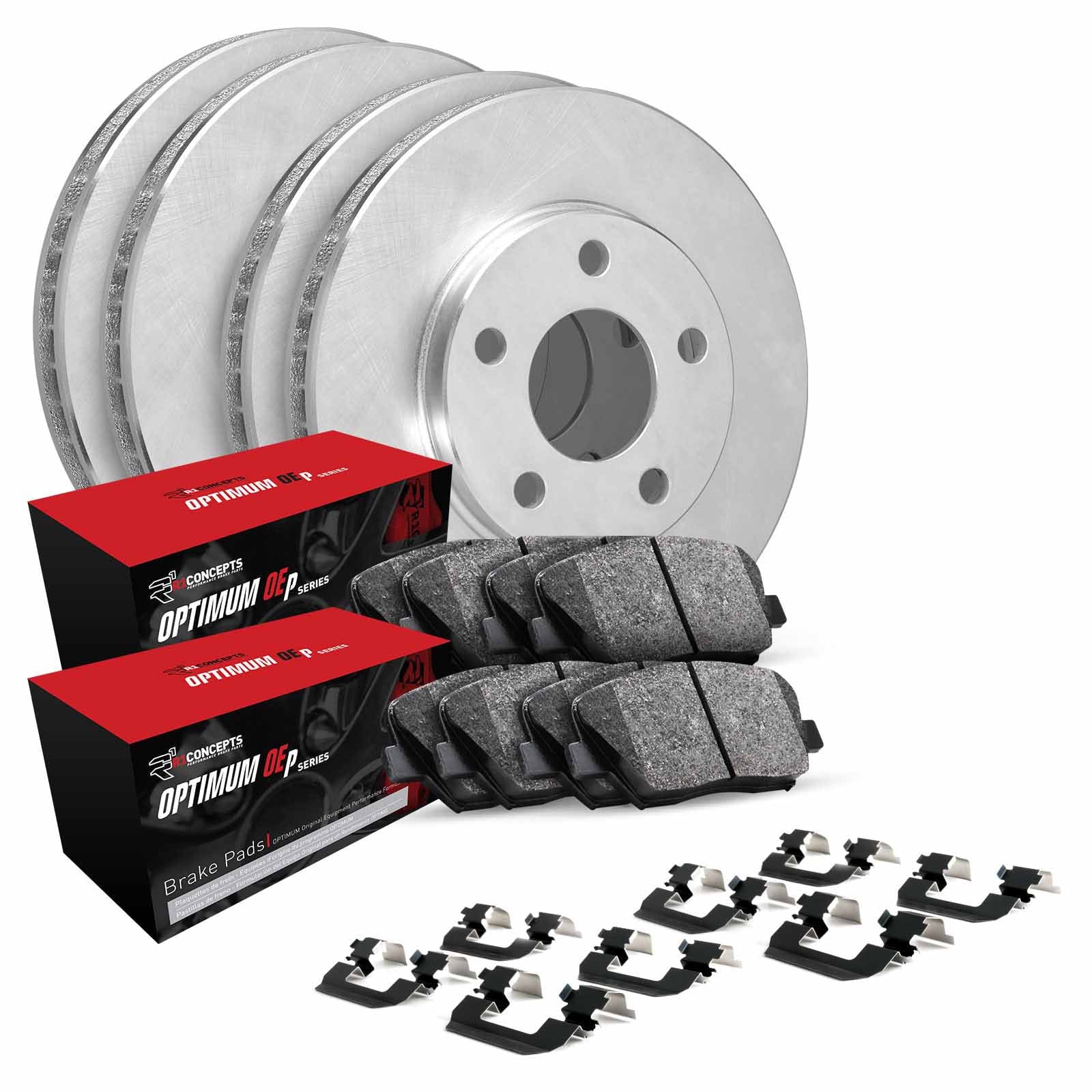 R1 Concepts Front Rear Brake Rotors Blank Optimum Oe Pads Hardware Wfuh2 07001 Fits select: 2012-2019 FIAT 500 POP