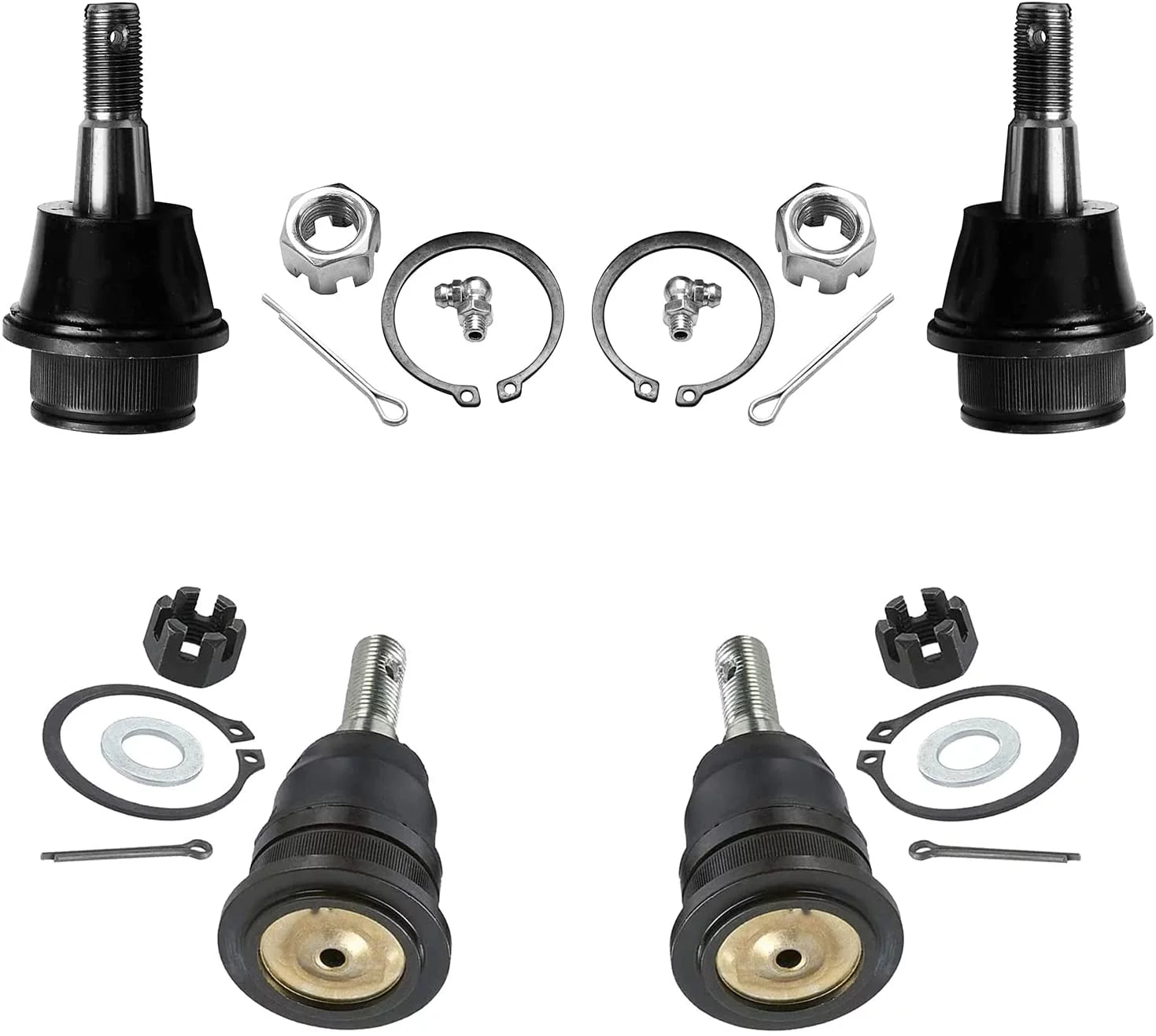 Detroit Axle - 4 Front Ball Joints for 2006-2012 Dodge Ram 1500 2007 2008 2009 2010 2011 Upper & Lower Ball Joints Replacement