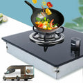 Fichiouy RV Gas Stove 1 Burner LPG Stove Hob Kitchen Cooktop with Tempered Glass for Boat Camper