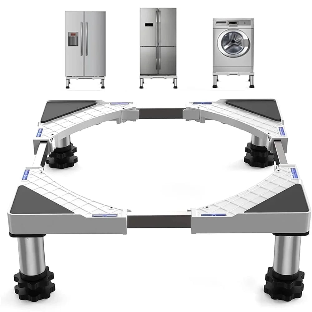 Mini Fridge Stand Washer and Dryer Pedestals Adjustable Stainless Steel Stand for Freezers Washing Appliances Silver wu0207
