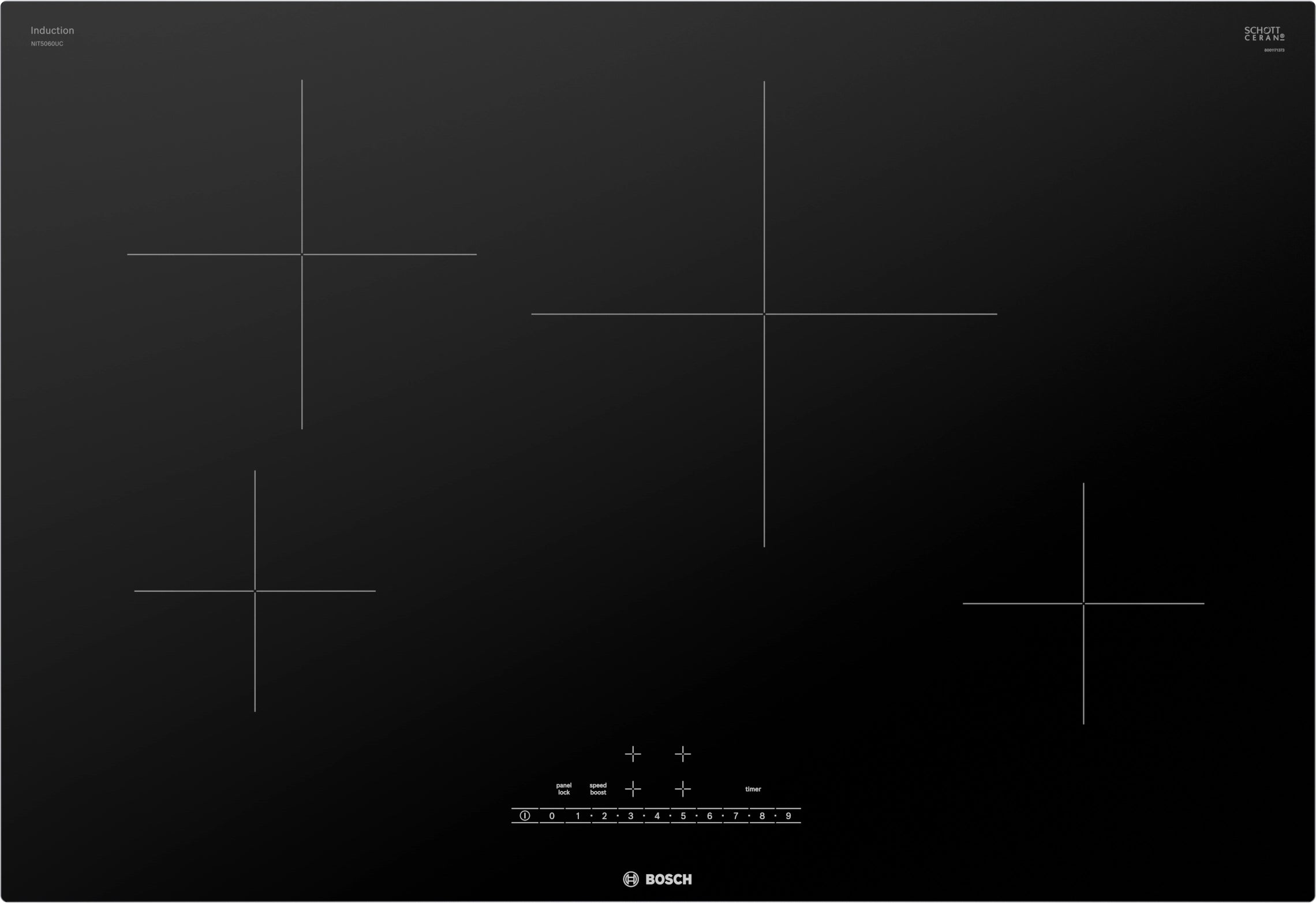 Bosch Nit50uc 500 Series 30 Wide 4 Burner Induction Cooktop - Black