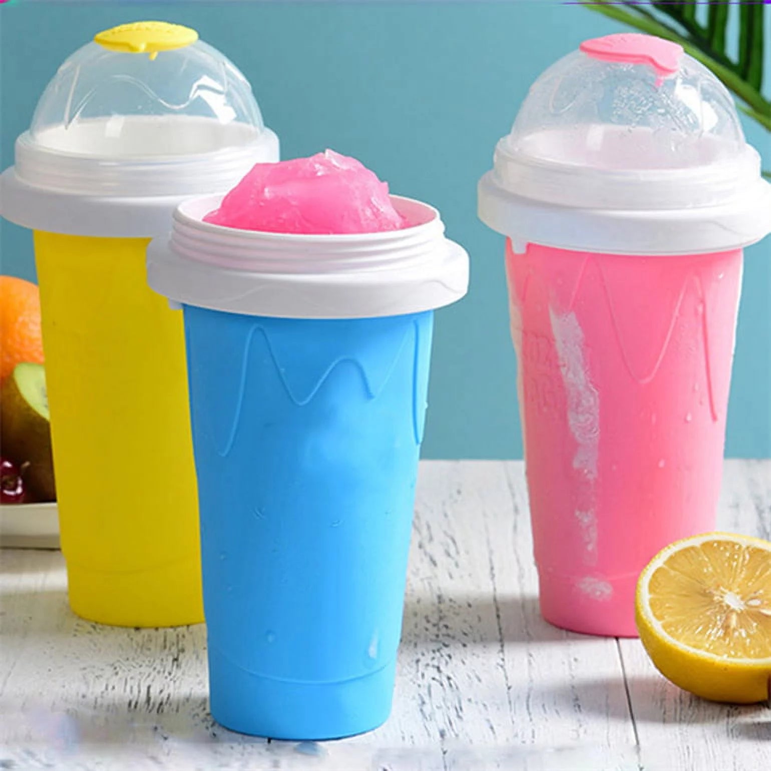 ThermalinX Slushie Maker Cup, TIK TOK Magic Quick Frozen Smoothies Cup, Cooling Cup, Double Layer Squeeze Slushy Maker Cup, Summer Cooler Silicon Cup, Homemade Milk Shake Ice Cream Maker