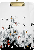 Coolnut Chinese Butterfly Cherry Blossom Acrylic Clipboard Letter Size 9 x 12.5 Decorative Clipboard with Low Profile Silver Metal Clip for Office School Student Women