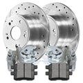 AutoShack Rear Brake Calipers Ceramic Pads Drilled Slotted Rotors Silver Kit Replacement for 2008 2009 2010 2011 2012 Honda Accord 2009-2012 2013 2014 Acura TSX 2.4L 3.5L V6 FWD