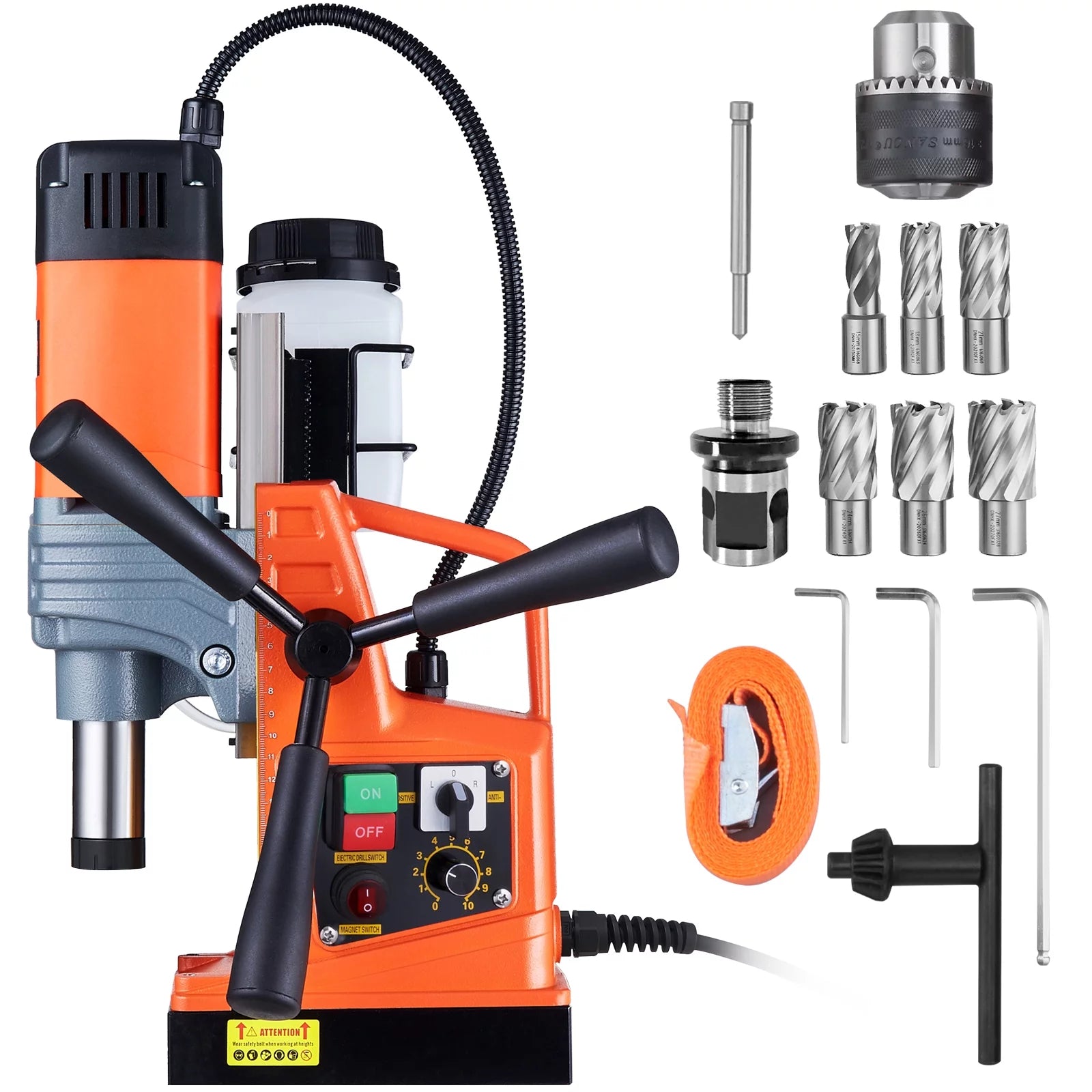 BENTISM Magnetic Drill 1400W 2922lbf/13000N Portable Mag Drill Press 810RPM Mag Drilling Machine