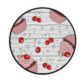 Anyway.go Round Area Rug Non-Slip Circle Floor Mat Carpet Indoor Bedroom Rugs for Living Room Home Decor 36inch,Cupcake and Cherry