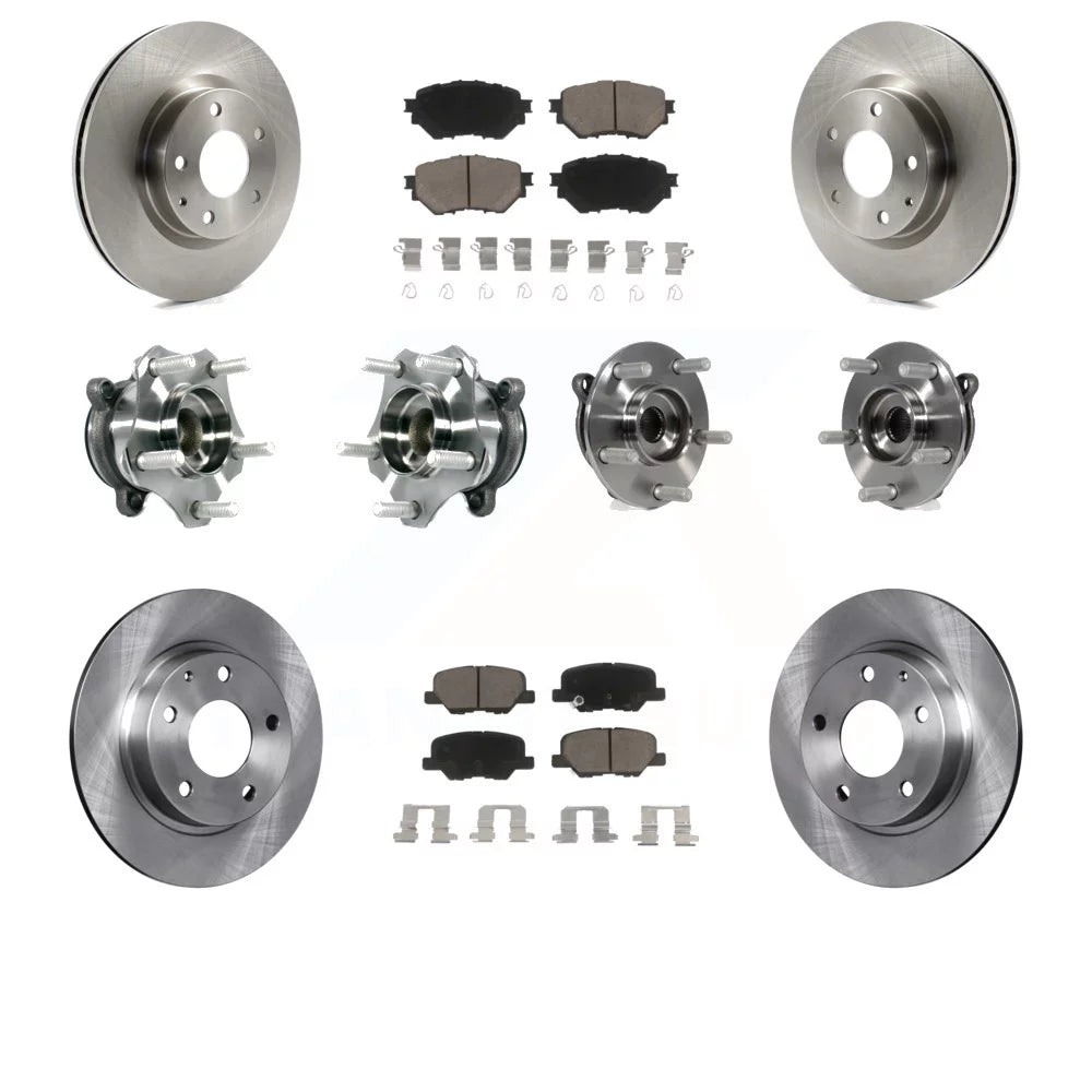 Transit Auto - Front Rear Hub Bearings Assembly Disc Brake Rotors And Ceramic Pads Kit (10Pc) For Mazda 3 Sport 2.5L KBB-119287