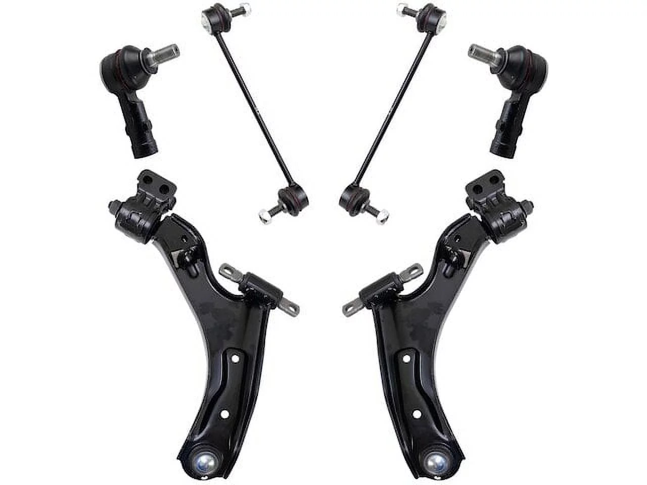 Front Control Arm Ball Joint Tie Rod and Sway Bar Link Kit 6 Piece - Compatible with 2013 - 2015 Chevy Spark 2014