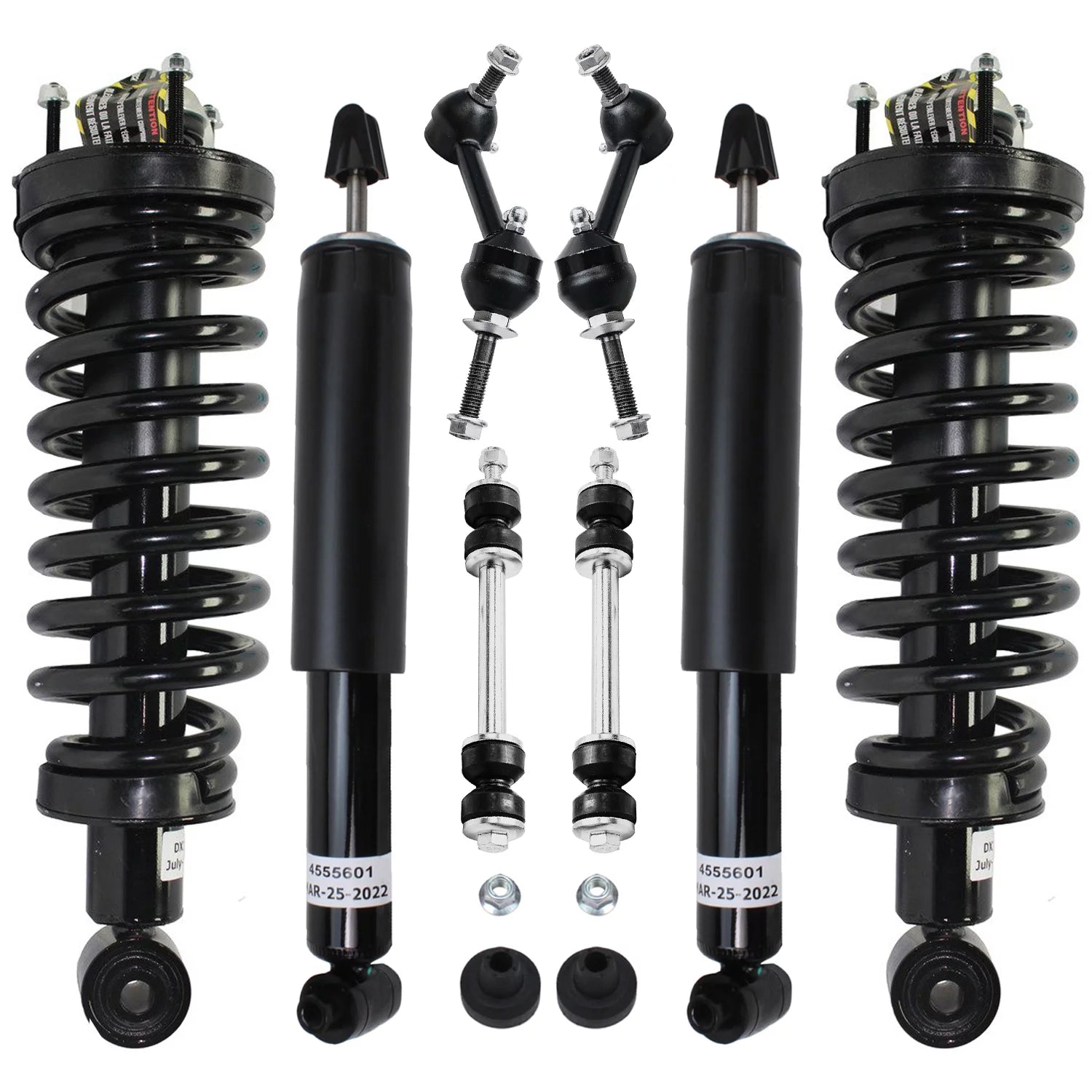 Detroit Axle - 8pc Struts Shocks Kit for 03-11 Grand Marquis Town Car Ford Crown Victoria, Front Struts w/Coil Spring Rear Shock Absorbers Sway Bars 2004 2005 2006 2007 2008 2009 2010 Replacement