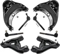 Detroit Axle - 8pc Front End Control Arms Kit for GMC Chevy C1500 C2500 Express Savana 1500 2500 Yukon Tahoe, 2 Upper Control Arms w/Ball Joint 4 Tie Rods 2 Adjusting Sleeves Replacement