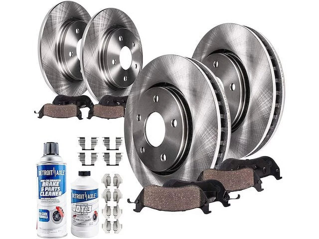 Front and Rear Brake Pad and Rotor Kit - Compatible with 2004 - 2012 Chevy Malibu 2005 2006 2007 2008 2009 2010 2011