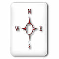 Print of Clear Red Compass On White single toggle switch lsp-212667-1