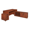 66 in. Legacy Hi-Low L-Desk with Single Mobile Pedestal - Cherry