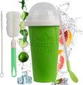 Ragnify Slushy Maker Cup Portable and Double Layer Ice Cream Maker Slushie Magic Cup for DIY Drinks Milk Shake(Green)