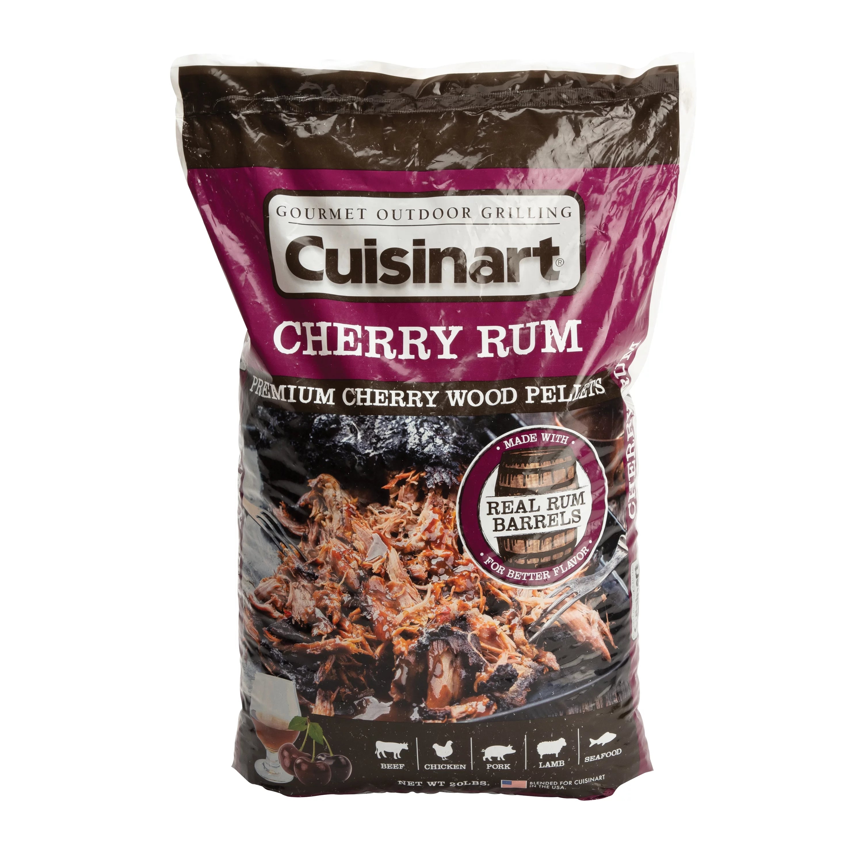 Cuisinart Premium Cherry Rum BBQ Smoking Pellets - 20 lb Bag
