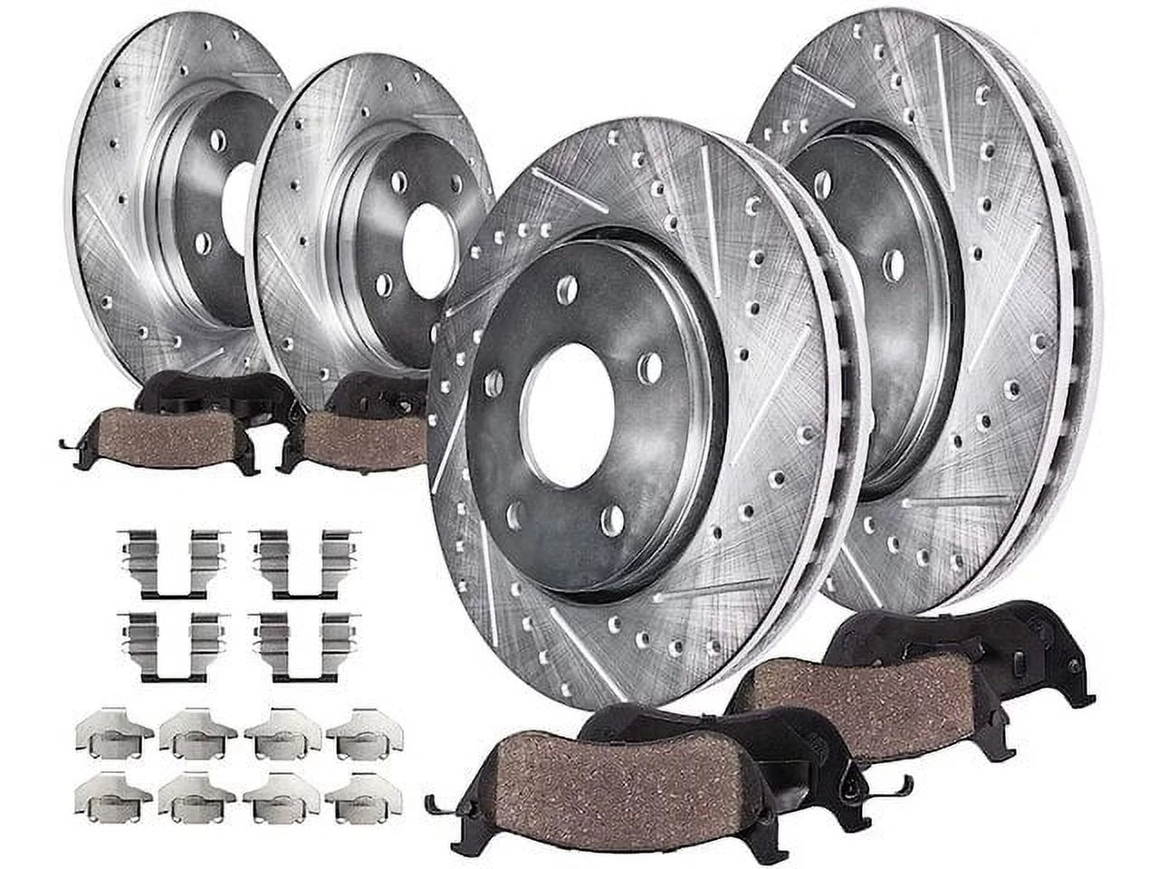 Front and Rear Brake Pad and Rotor Kit - Compatible with 2010 - 2019 Ford Taurus 2011 2012 2013 2014 2015 2016 2017 2018