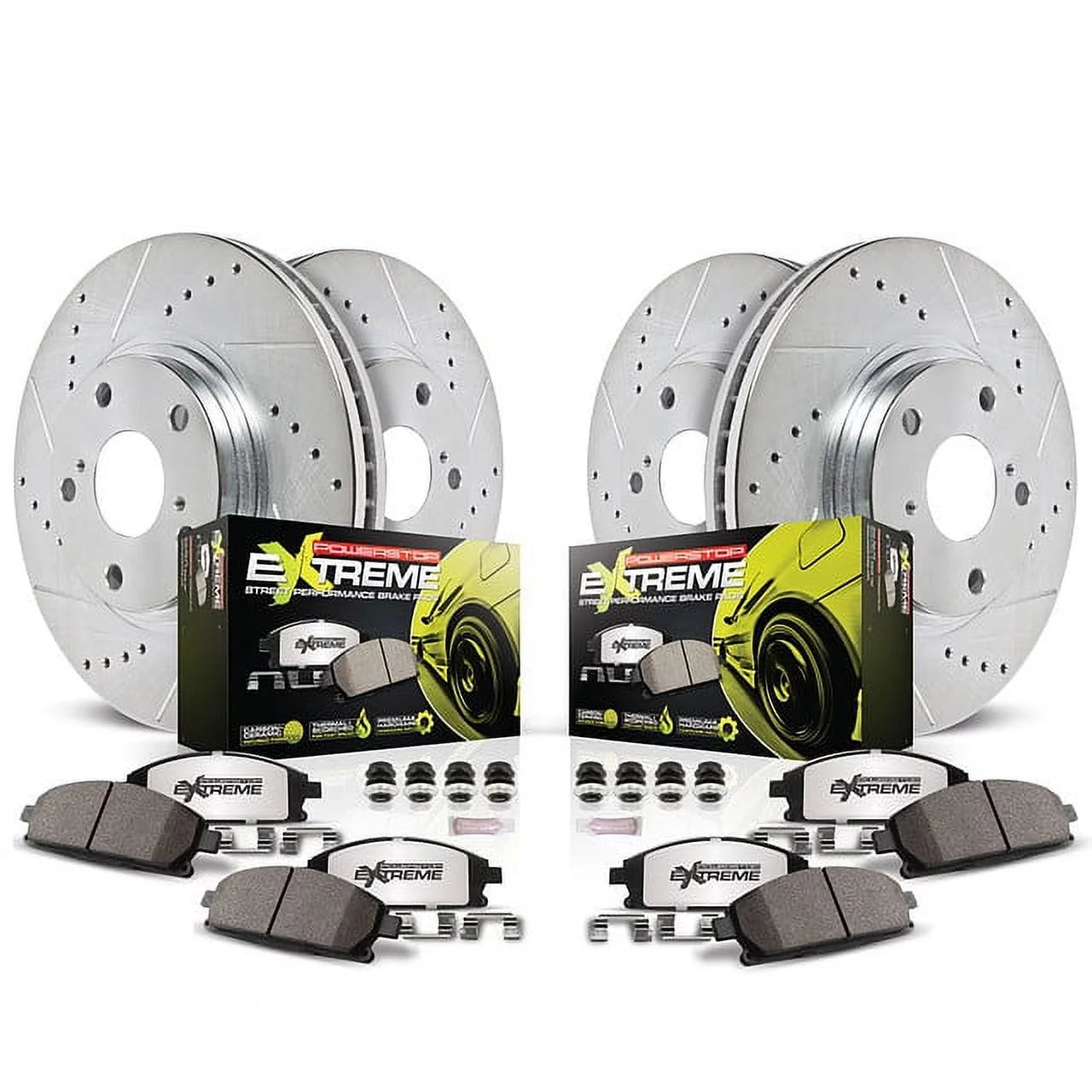 Power Stop Front, Rear Z26 Street Warrior Brake Pad and Rotor Kit K6130-26