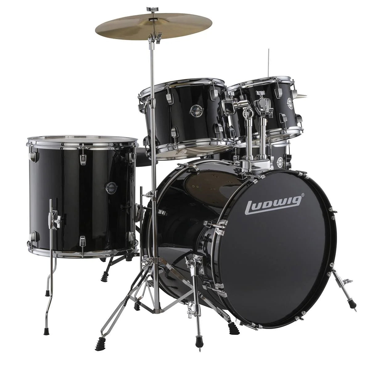 Ludwig Accent Drive 5-Piece Complete Drum Set - 22 Bass Black Sparkle