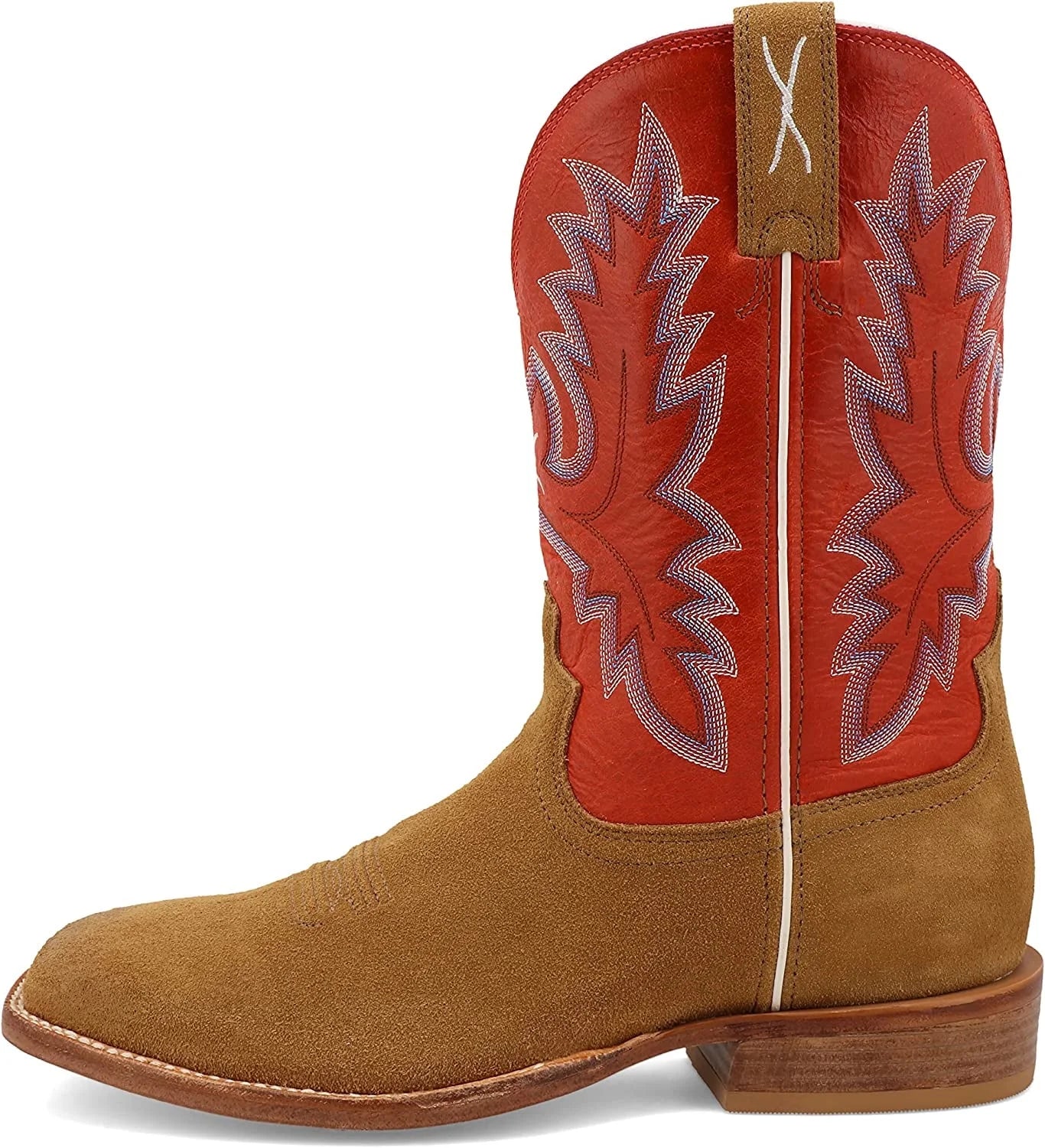Twisted X Men's 11 Tech X? Boot, Roughout Tan & Cherry, 8 D
