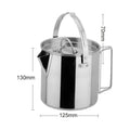 MIXFEER Outdoor Stainless Steel Kettle Folding Handle Camping Hung Pot Portable Coffee Pot Picnic Cooker 1.2L Teapot Cooking Accessory