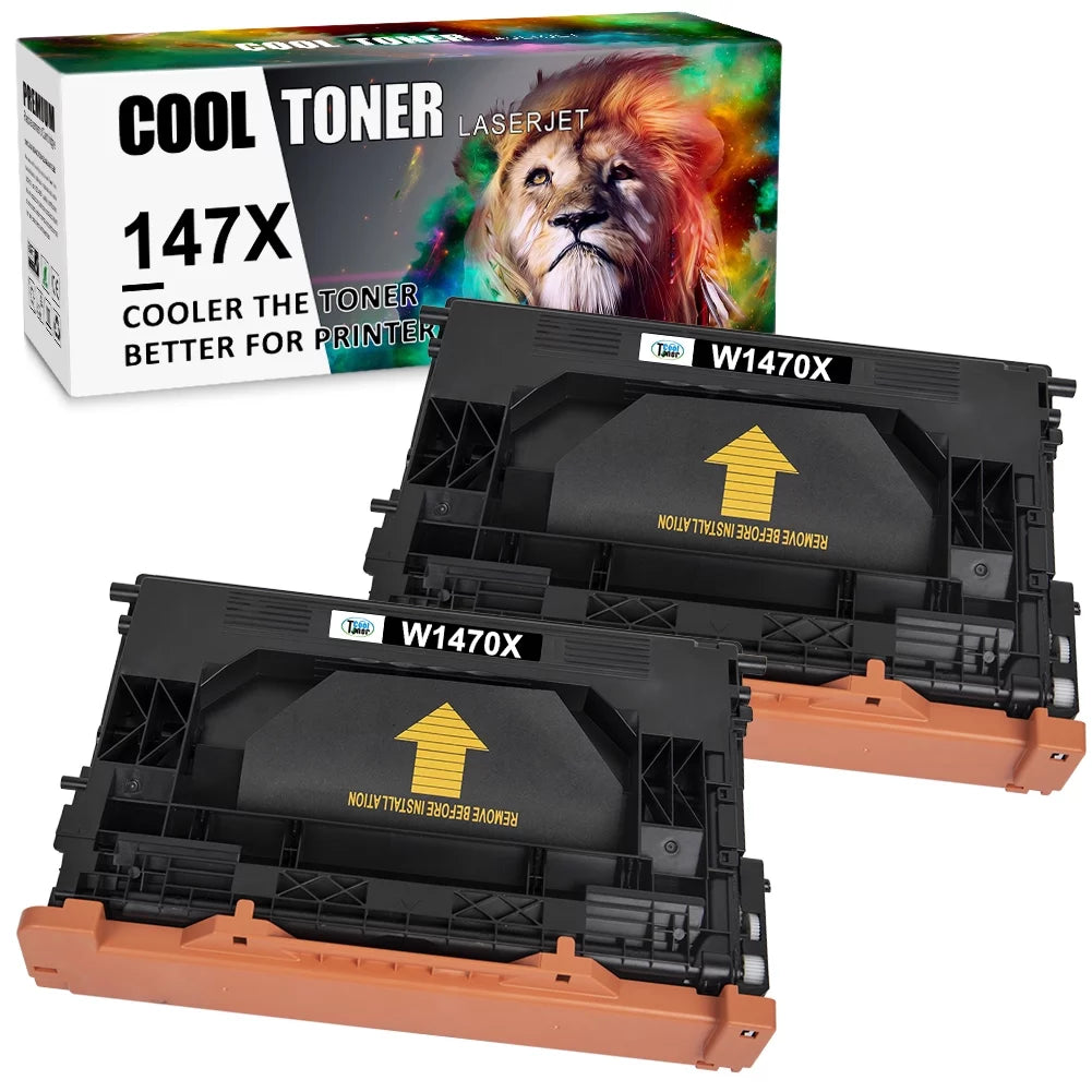 Cool Toner High Yield Toner Cartridge Compatible for HP W1470X 147X LaserJet Enterprise M611dn MFP M634h MFP M635fht (Black£¬2Pack)