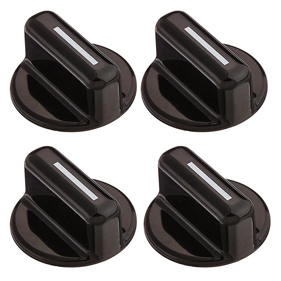 Kitchen Basics 101 Pack of 4 131858000 Washer Dryer Rotary Knob Replacement for Electrolux, Black