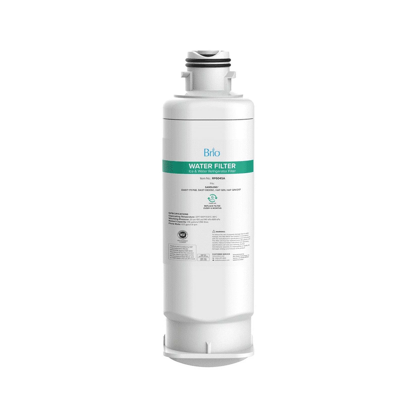 Brio 6045A Refrigerator Water Filter Replacement Compatible With Samsung, Da97-17376B, DA97-08006C, HAF-QIN, HAF-QIN/EXP