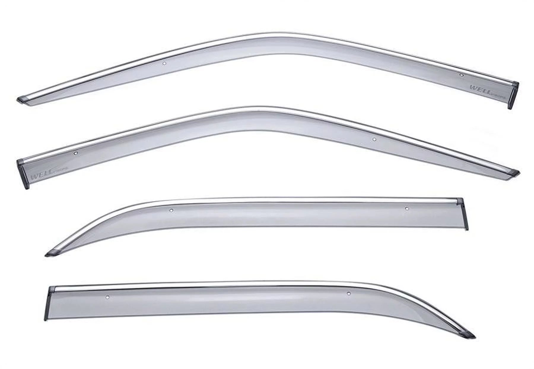 Wellvisors Side Window Visors Deflectors Rain Guards With Chrome Trim for 1992-1999 Mercedes-Benz S-Class LWB / W140 LWB Sedan 3-847MB016