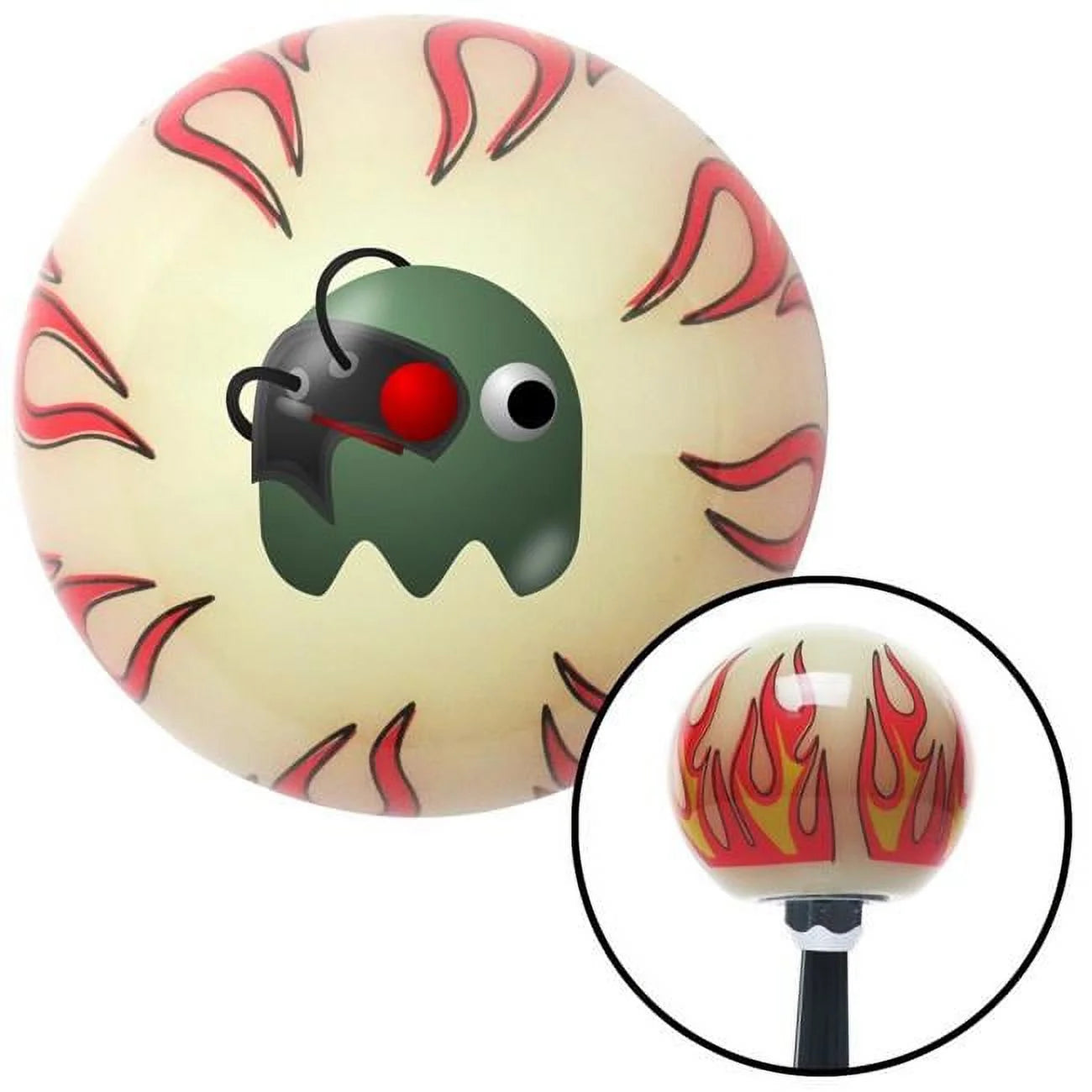 Cyborg Ghost Ivory Flame Shift Knob with M16 x 1.5 Insert Shifter Auto Manual Custom Brody