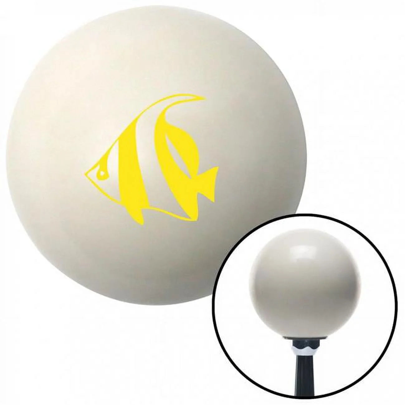 Yellow Clown Fish Ivory Shift Knob with M16 x 1.5 Insert Shifter Auto Manual Custom Brody