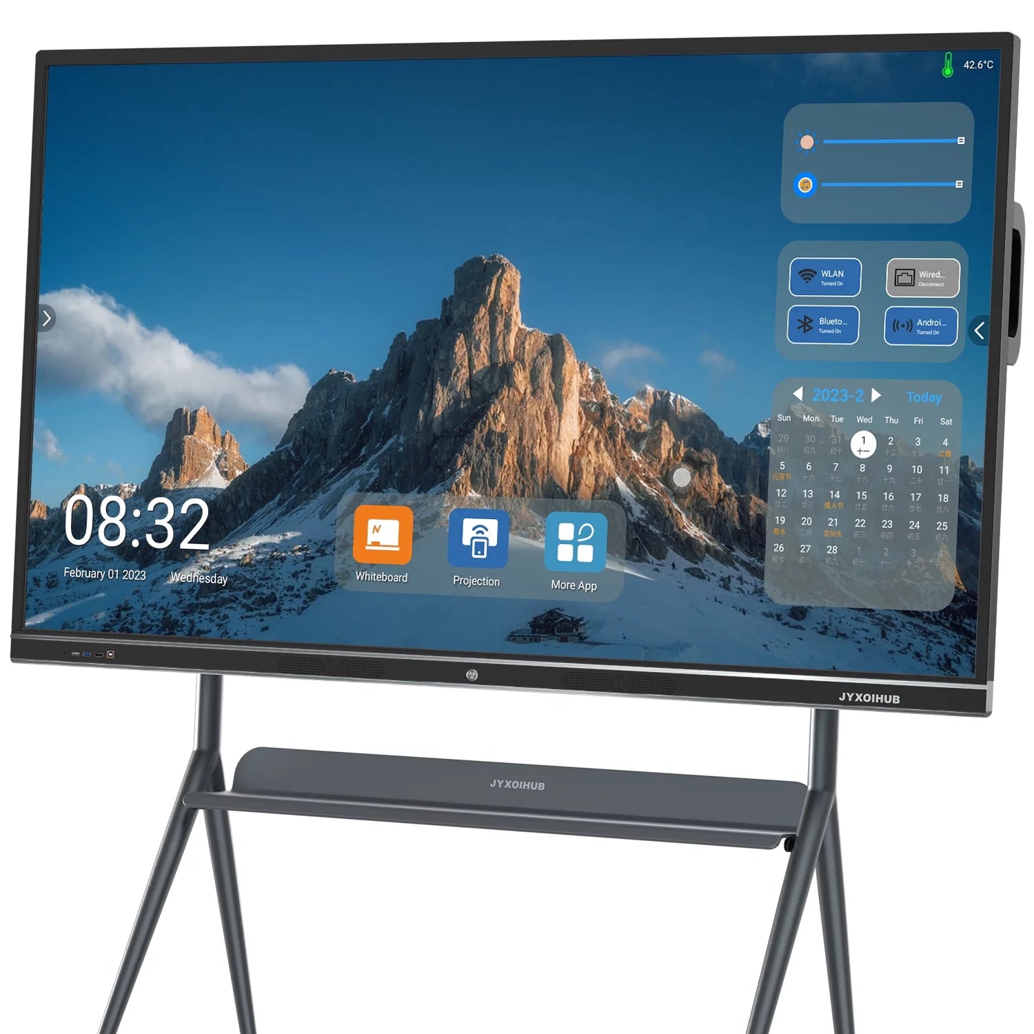 JYXOIHUB 75 inch Interactive Whiteboard, 4K UHD Smartboard Touchscreen Display, Smart Whiteboard with Windows 10 & Android Ecosystem, Remote Collaboration Smart Board for Classroom and Businesses