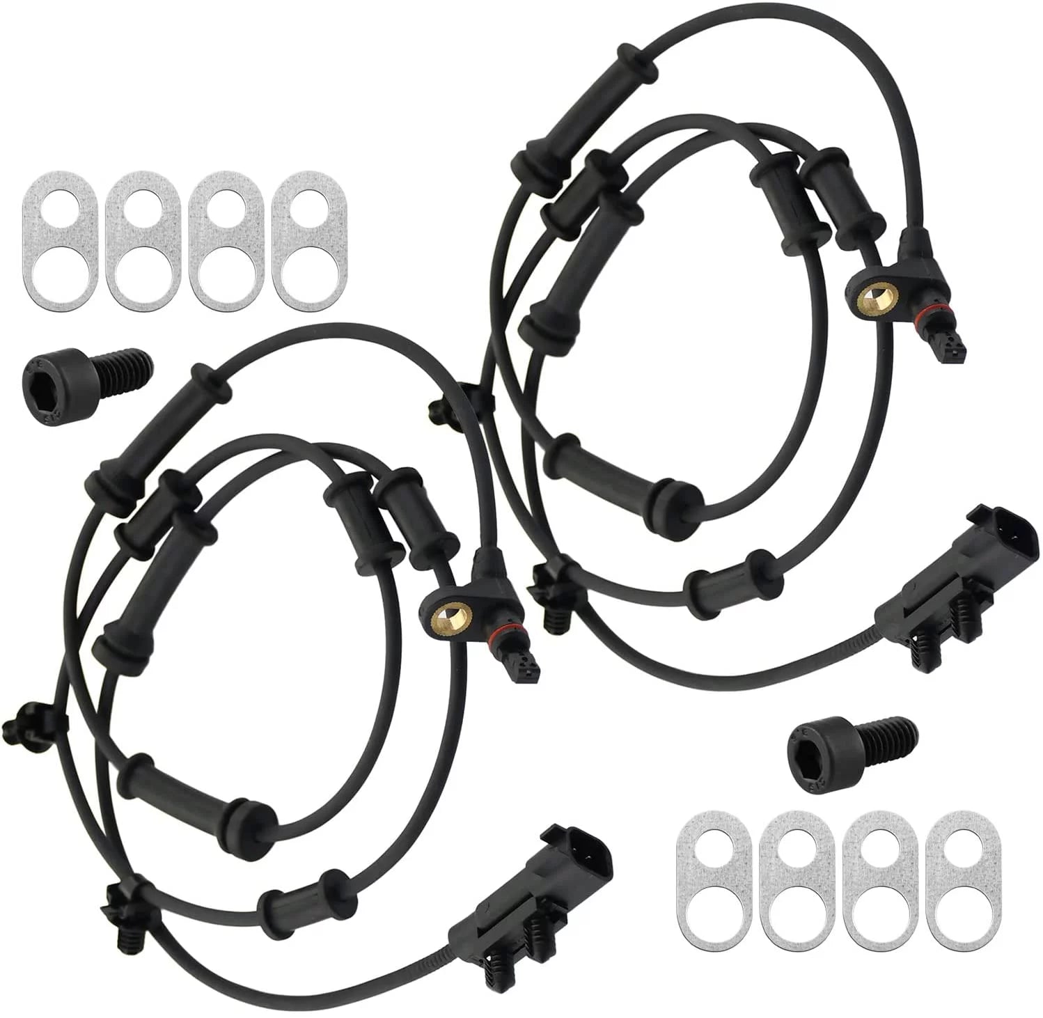 JADODE Front Wheel Speed ABS Sensor Replacement for Jeep Wrangler 2011-2017, Jeep Wrangler JK 2018-Wheel Speed ABS Assembly 2pc