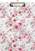 KXMDXA Beautiful Spring Pink Cherry Blossom Clipboard Hardboard Wood Nursing Clip Board and Pull for Standard A4 Letter 13x9 inches