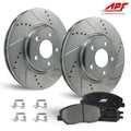 Front Zinc Drill/Slot Brake Rotors + Ceramic Pads for Mazda 3 GS GX i 2004-2013