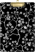 KXMDXA Cherry Blossom Clipboard Hardboard Wood Nursing Clip Board and Pull for Standard A4 Letter 13x9 inches