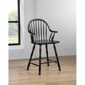 41 x 23.5 x 21 in. Black Cherry Selections Counter Height Windsor Arm Stool Antique Black - Set of 2